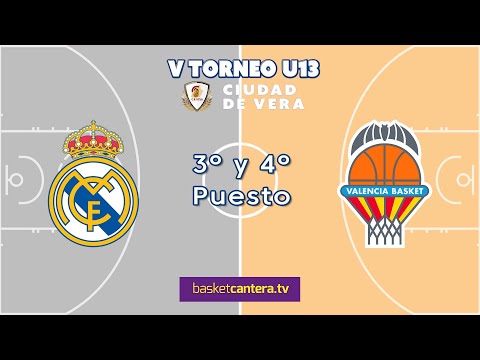 U13M.  REAL MADRID vs VALENCIA BASKET.  3/4º puesto.Torneo Preinfantil Ciudad de Vera 2023