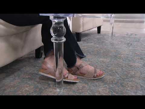 Earth Leather Sandal with Buckle - Linden Laguna on QVC