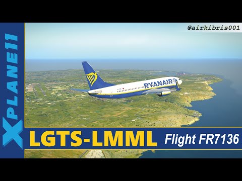 X-PLANE 11 | VATSIM | B738 | RYANAIR | Real OPS | Thessaloniki to Luqa, Malta