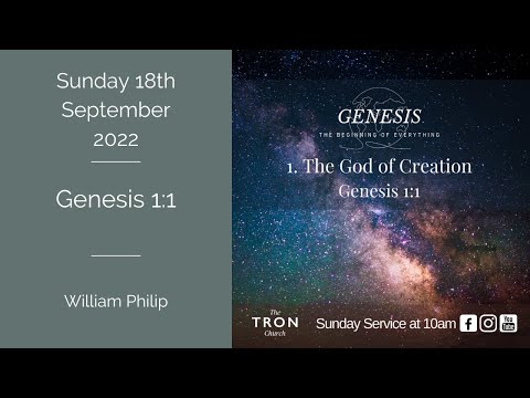 Sunday Morning Service: 18th September 2022 // Genesis 1:1