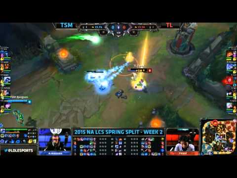 Bjergsen forcing Fenix out of lane Xerath vs Ahri - TSM vs TL Game 1 (NA LCS Spring 2015)