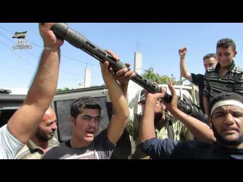 غنائم الجيش الحر من كتيبة الدبابات بعد السيطرة عليها في الشيخ سعد في ريف درعا
