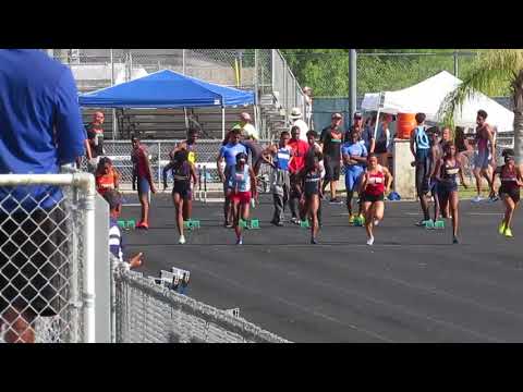 Girls 100m finals HIgh School County Championships 04/3/18