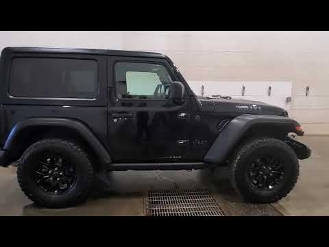2024 Jeep Wrangler Willys 2 Door 4x4 in Black for sale at Indian Head Chrysler Dodge Jeep Ram Ltd. in Indian Head, SK