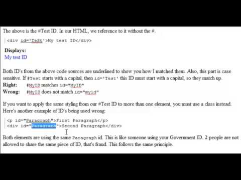 CSS Tutorial | ID and Class