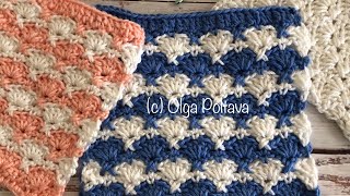 How to crochet two color stitch for baby blanket, afghan, scarf. Crochet Video Tutorial