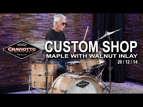 Craviotto Custom Shop Maple Drum Set with Walnut Inlay 20/12/14 (CRKIT3PC20MWIK)