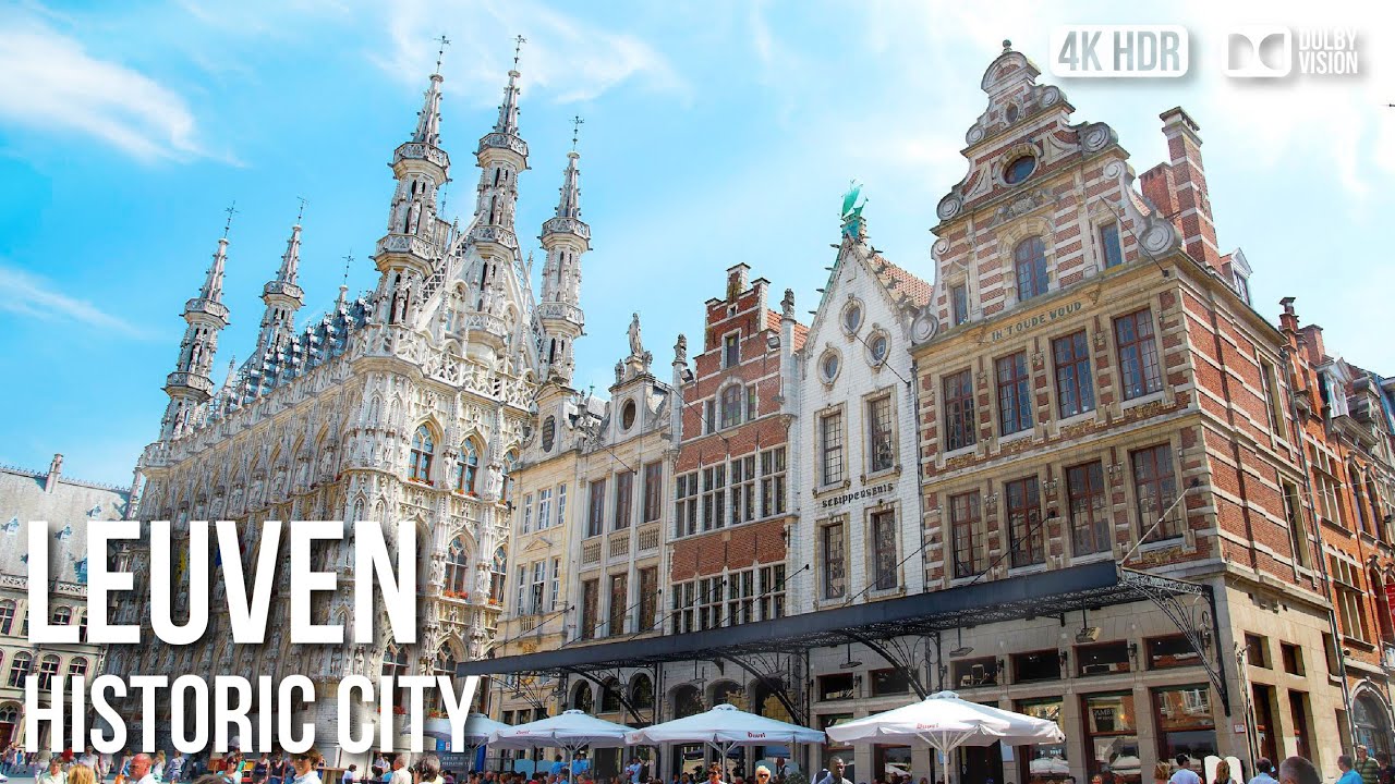 Immersive street-level walking tour through Leuven Oude Markt, Belgium, showcasing authentic urban landscapes, local architecture, and the vibrant atmosphere of the city's neighborhoods