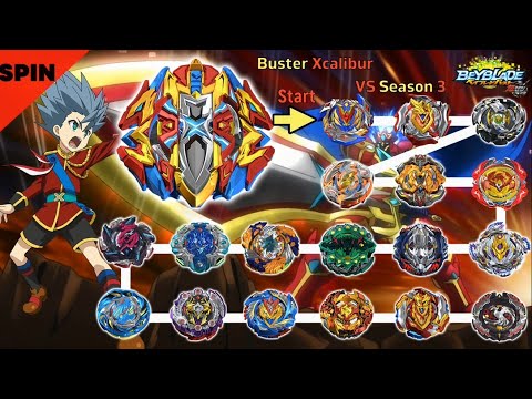 Beyblade Burst Cho-Z Buster Xcalibur VS ALL Season 3 marathon 베이블레이드 버스트 초제트 버스터 엑스칼리버 VS 올시즌3 마라톤