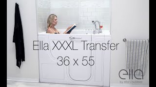 XXXL Transfer Walk-In Tub with L-Shaped Door: Ideal for Seniors & Wheelchair Users | Ella’s Bubbles