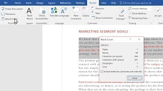 Check your word count in Microsoft Word