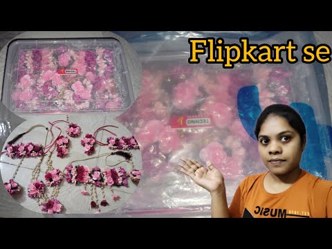 How to make  Flower Jewellery set in unboxing videos #viralvideo #vlogs #flowerjewelry #unboxing