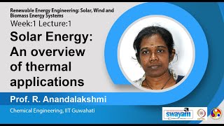 Lec 1 : Solar Energy: An overview of thermal applications