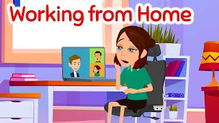 Working from home -  Learn English Speaking Conversation with Subtitles