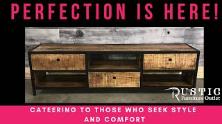 Mango wood industrial TV stand - CANADA