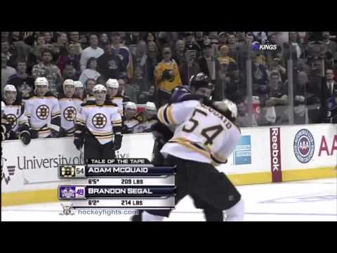 Adam McQuaid vs Brandon Segal Jan 16, 2010