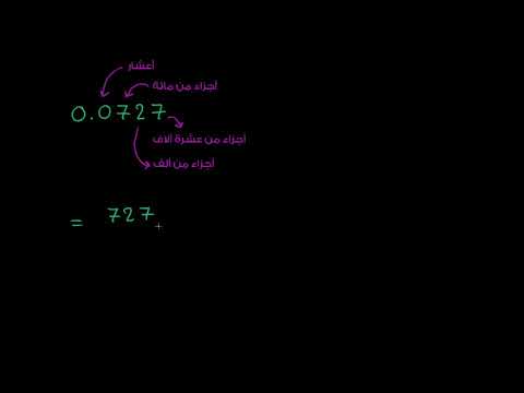 الصف الخامس الرياضيات العمليات الحسابية تحويل الكسور العشرية إلى كسور 2 مثال 1