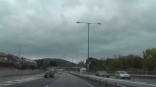 Driving through Colwyn Bay Conwy Wales UK A55 Expressway
