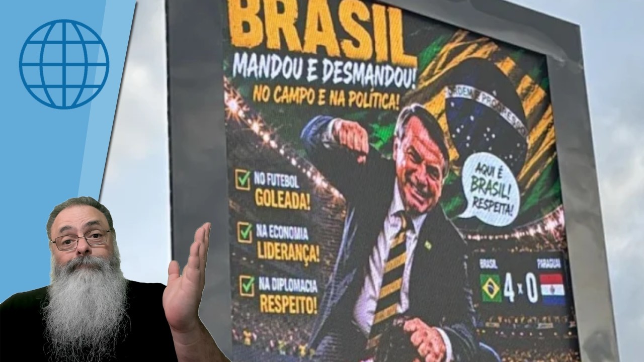 PETISTAS colocam PAINEL criticando PARAGUAIOS com FOTO de BOLSONARO em CIUDADE del LESTE