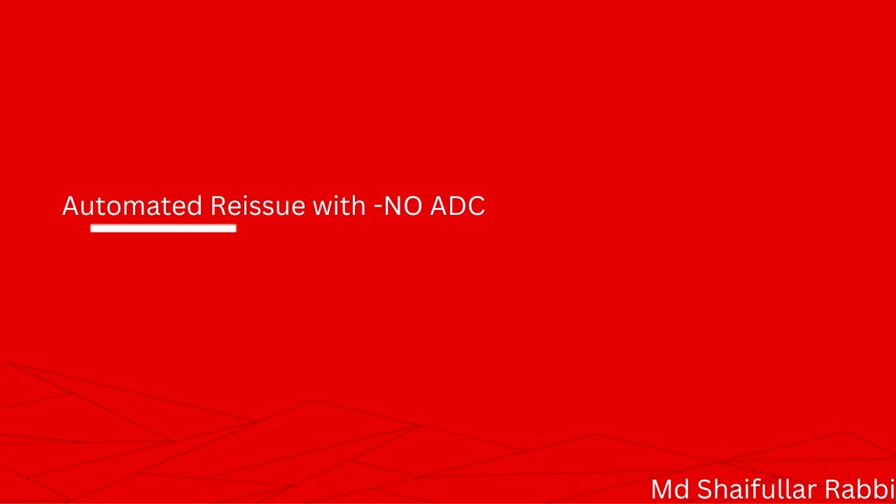 Reissue Ticket with No ADC