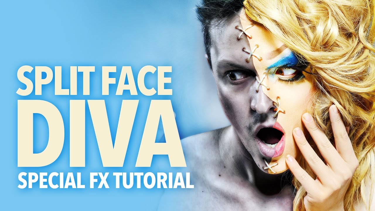 Split face drag queen fx makeup tutorial