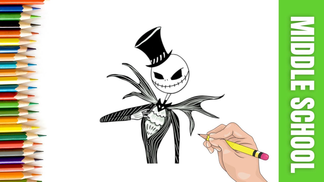 How to DRAW JACK SKELLINGTON for Kids