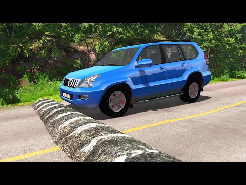 Cars, Trucks, Sports Car Police Chase Vs Massive Speed Bumps - BeamNG.Drive