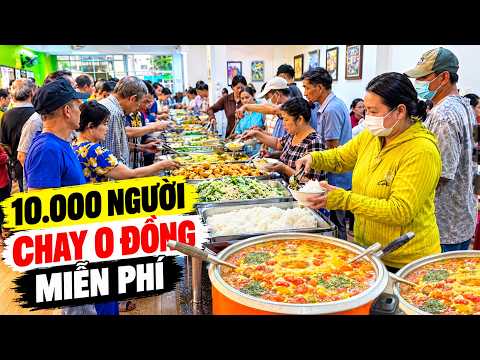 Quá Đã Địa Điểm Ăn Chay Miễn Phí Bao No Phục Vụ 10.000 Người Đông Bậc Nhất Sài Gòn