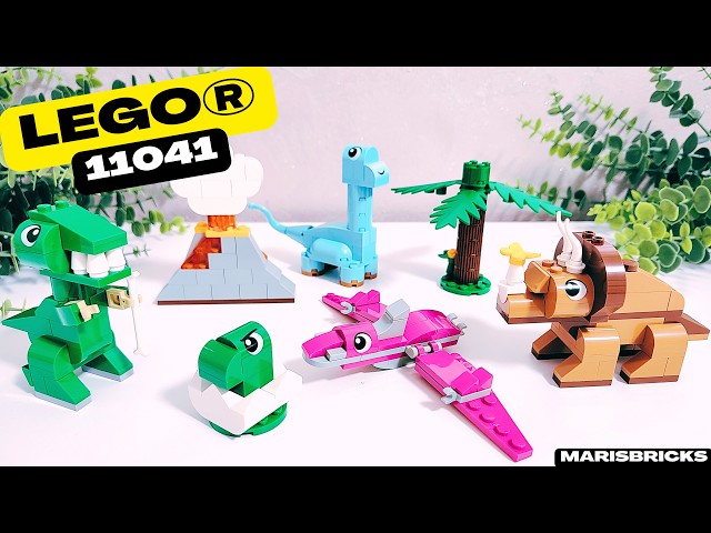 Vídeo relacionado con LEGO Classic Dinosaurios Creativos Caja de Ladrillos de Colores para Construir Huevo de Dinosaurio, Tiranosaurio Rex, Triceratops y Volcán de Juguete, Regalo para Niños y Niñas de 5 Años o Más 11041