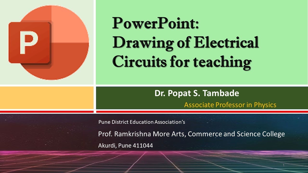 PowerPoint: Drawing and animation of electrical circuit.