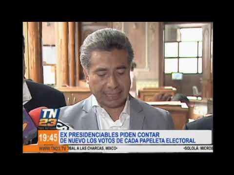 Ex candidatos presidenciables piden recuento de votos