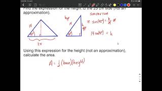 Exact height of triangle given two side lengths and included angle