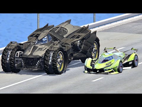 Lamborghini V12 Vision Gran Turismo vs Batmobile - Drag Race 20 KM