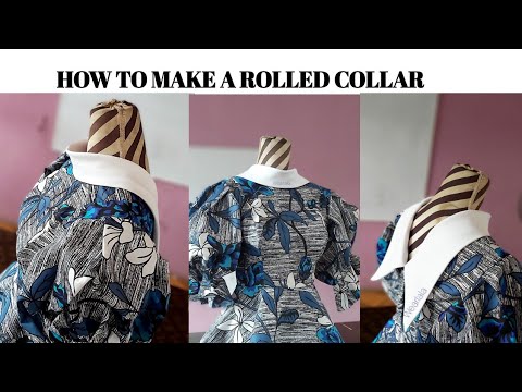 ROLLED COLLAR: How To make A simple DIY Rolled collar on a Blouse/Top (2020)