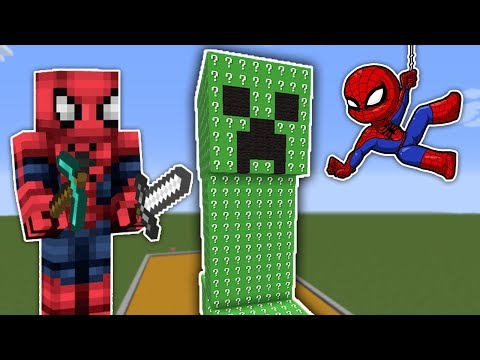 Örümcek Adam Creeper Şans Blokları Açıyor Minecraft Maceraları
