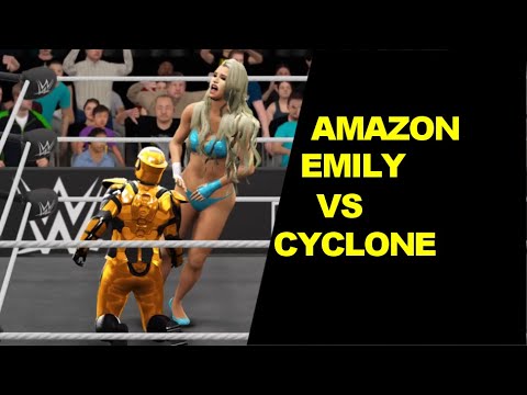 WWE 2K17 Amazon Emily vs Cyclone - Mixed Match
