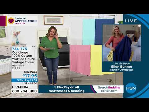 Concierge Collection 100% Cotton Waffled Gauze Vintage T...