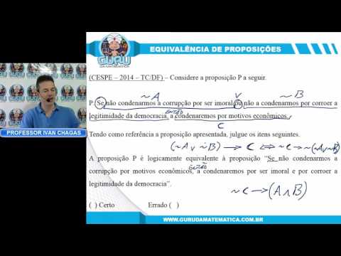 0418 - CESPE - EQUIVALÊNCIA DE PROPOSIÇÕES