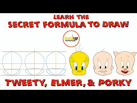How to Draw Tweety, Elmer, and Porky, Easy, Step by Step