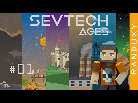 SevTech Ages: Minecraft - Ep.01 - A flint axe, and death by a wolf.