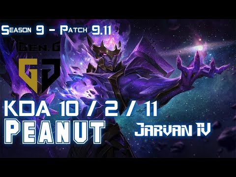 Gen Peanut JARVAN IV vs GRAGAS Jungle - Patch 9.11 KR Ranked