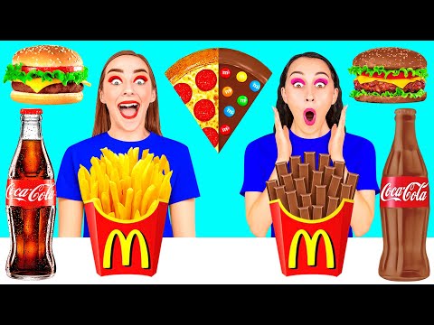 Desafío De Comida Real vs. De Comida Chocolate #3 por DaRaDa Challenge