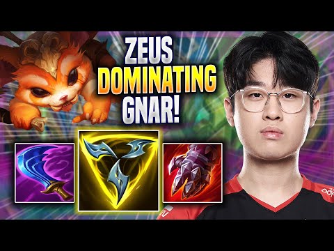 ZEUS DOMINATING WITH GNAR! - T1 Zeus Plays Gnar TOP vs Camille! | Season 2022