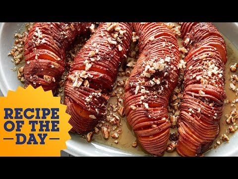 YouTube video about Deliciously Savory Hasselback Sweet Potatoes to Savor