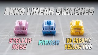 Comparing 3 Akko Linear Switches // Stellar Rose, Mirror, V5 Creamy Yellow Pro (ASMR)