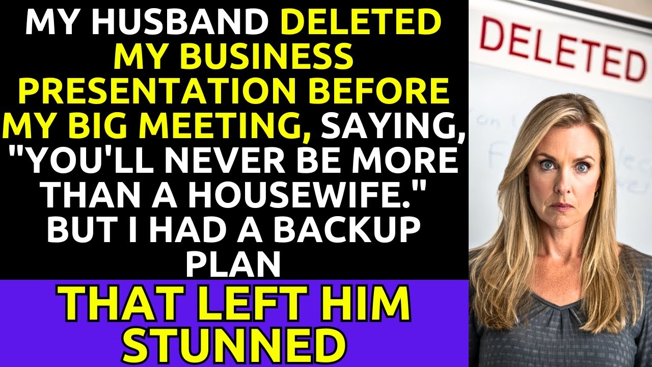 My Husband Deleted My Business Presentation, Saying I'll Never Be More Than a Housewife