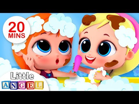 Princesses Elsa & Anna Bath Song |  More Kids Songs & Nursery Rhymes by Little Angel