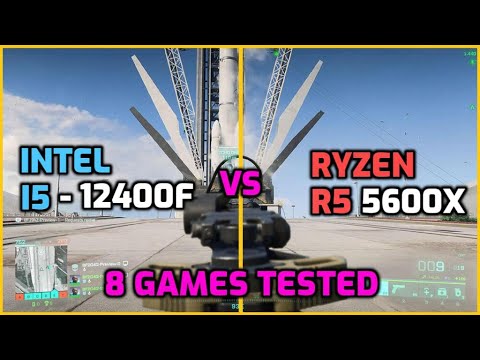 i5 12400F vs Ryzen 5600x - Benchmark 8 Games Tested