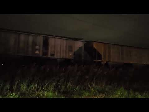 A very dark CN Freight Train Clip Late at Night!