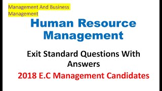 2018 Human Resource Management (HRM) model exit Exam questions with answers